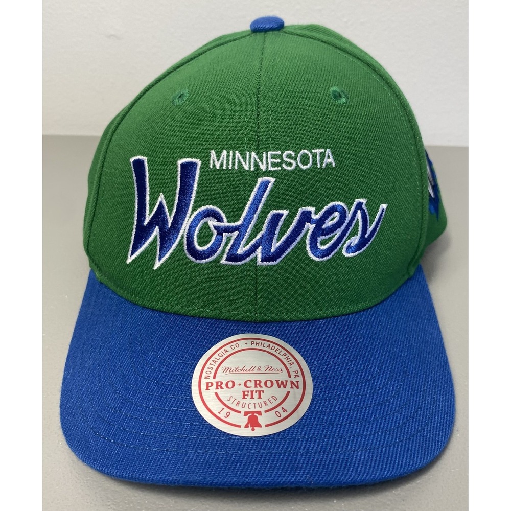 Mitchell & Ness Minnesota Timberwolves Wolves Snapback Cap Green Script
